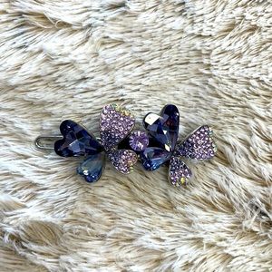Purple amethyst crystals flowers  hairpin hair clip fashion jewelry elegant